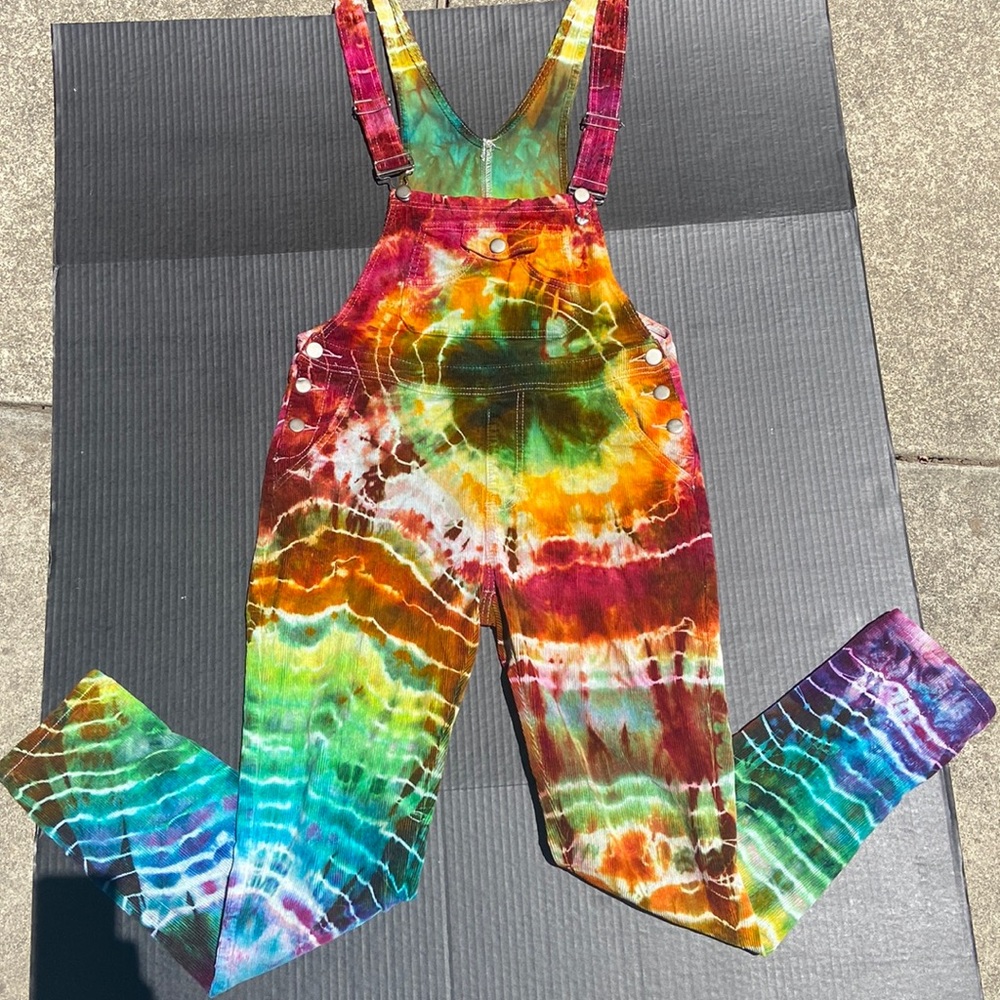 Tie-Dye Corduroy Overalls